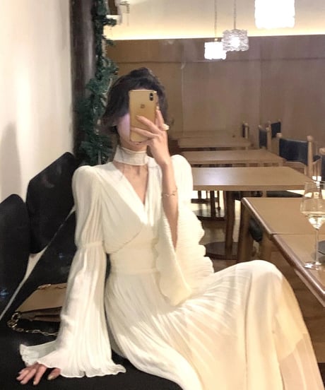 プリーツロングワンピース　2色展開