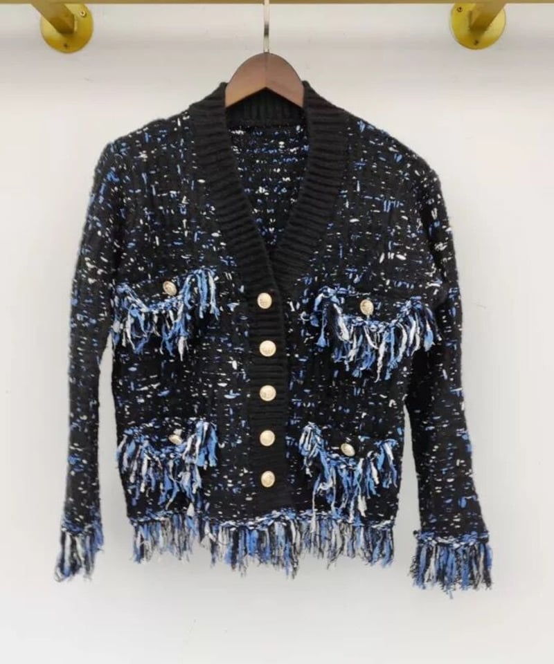 フリンジニットカーディガン 2色展開 | celeste