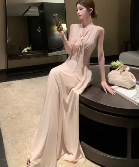 シフォンロングワンピース