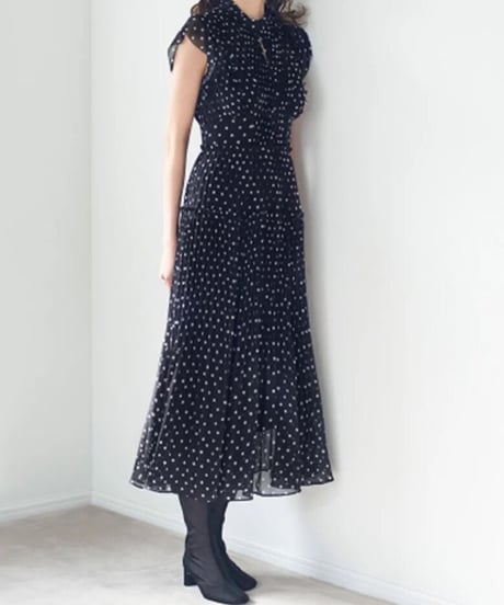 プリーツロングワンピース　4色展開