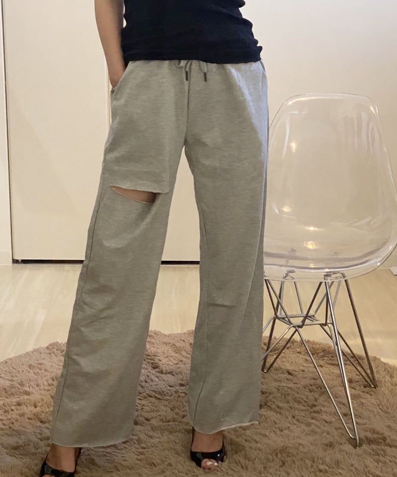 virgo ボーダースウェットパンツ　サイズ2 スウェットパンツ ジャージ 「SET-UP着用可能」ドローコード