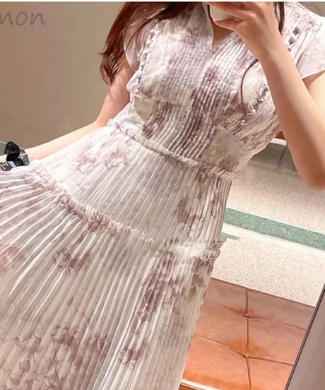 プリーツロングワンピース　4色展開