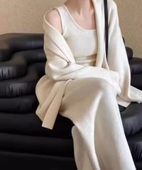 カーデ付きアシンメトリーセットアップ　6色展開