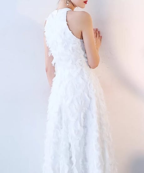 フェザーロングドレス　4色展開