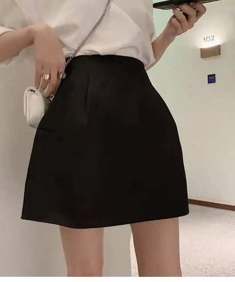 ポケット付きショートスカート　2色展開