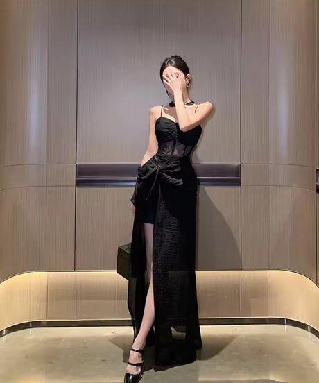 メッシュイヴニングドレス