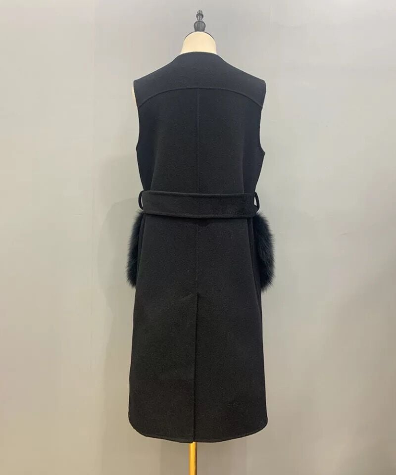 カシミヤフォックスファーベスト 2色展開 | celeste