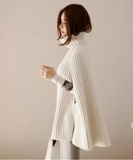 ニットポンチョ　3色展開