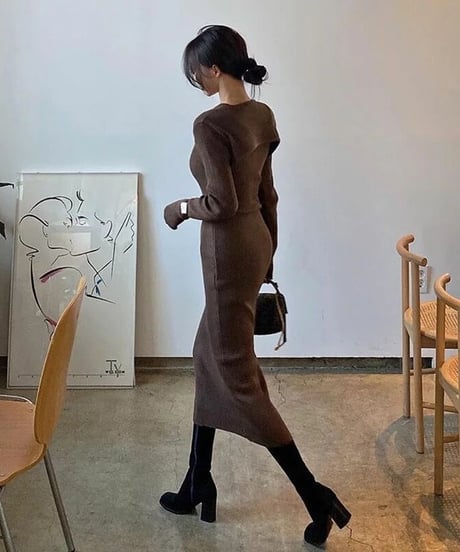 トップス付きタイトワンピース　2色展開