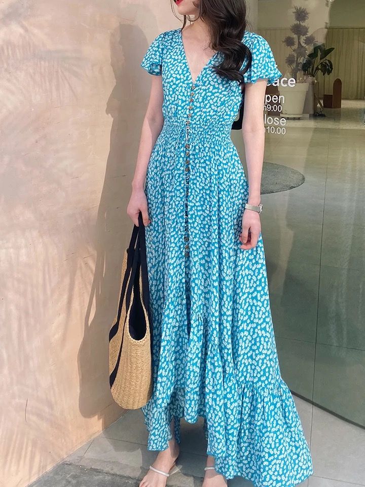 London Times☆ベリー色のフェミニンな小花柄ワンピース セール】 花柄ドッキングワンピース （ロング・マキシ丈