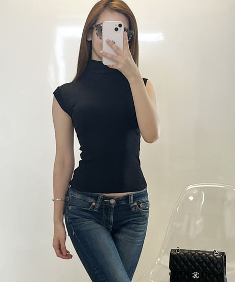 タートルネックカラートップス　6色展開