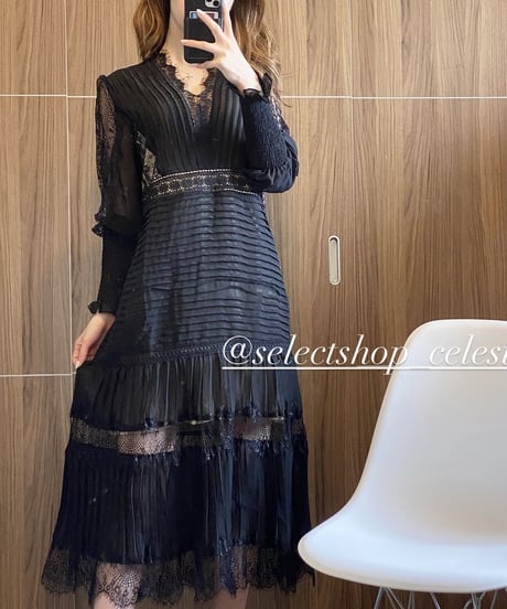 ハイウエストロングワンピース　２色展開