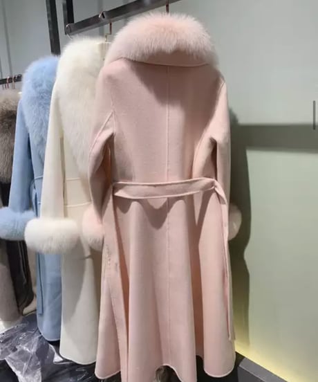 フォックスファーロングコート　5色展開