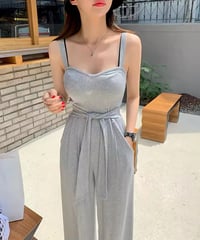 即納♡ワイドレッグロンパース　2色展開