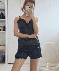 セクシーレースサテンルームウェア　4色展開