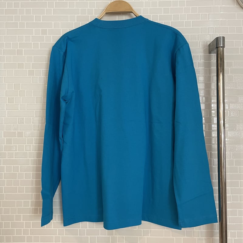 ロゴ刺繍ロンT（水風呂ブルー） | sauna line