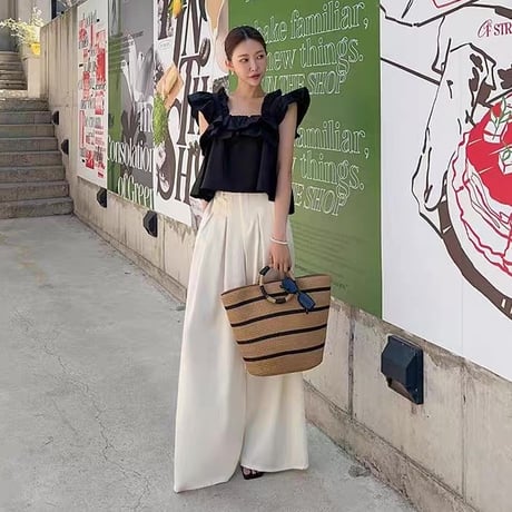 Frill Sleeve Peplum Blouse
