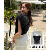 volume tulle sleeve tops