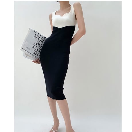 bi-color slimdress