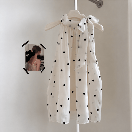 Dot Ribbon Airy Blouse
