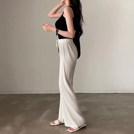 Ice Pleats Relax Pants