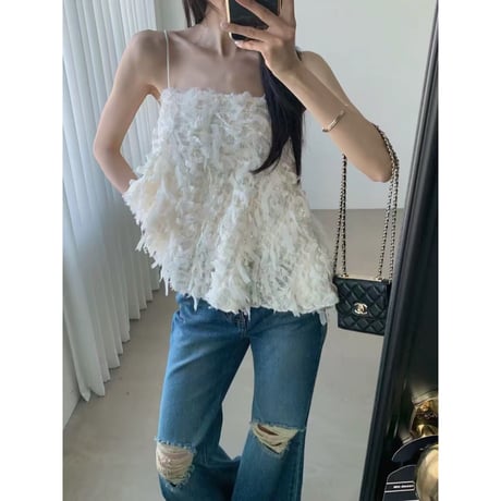 Feather Fringe Camisole Top