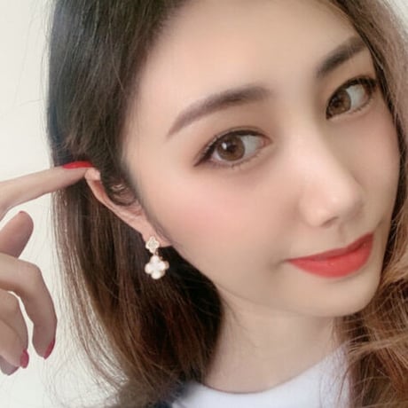 4colorクローバー2連ピアス
