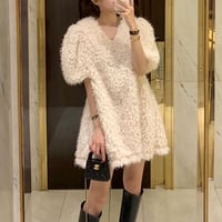 Vパフシャギーワンピース