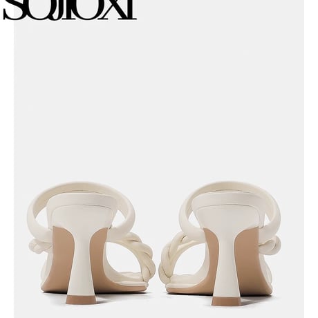 Twist Strap Square Heel Sandals