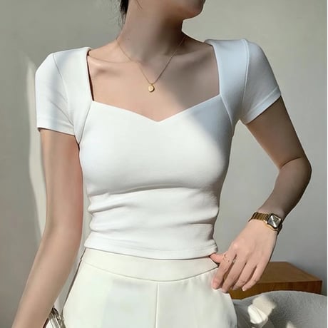 Sweetheart Neck Rib Top