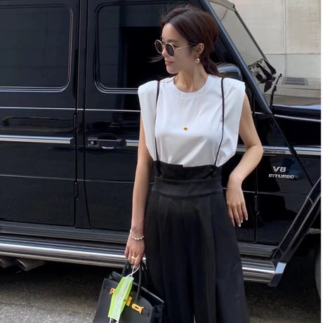 Classic Pattern Suspender Wide Pants