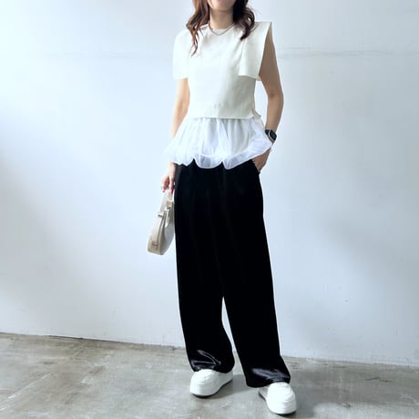 Airy Peplum Layered Knit Set