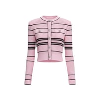 Elegant Tweed Knit Cropped Cardigan