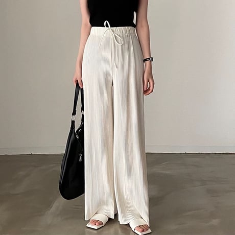 Ice Pleats Relax Pants