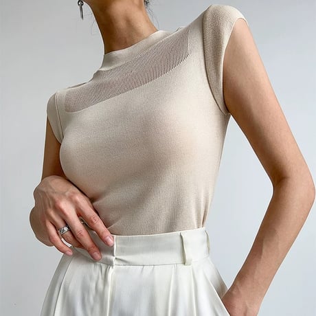 Sheer Muse Mockneck Knit Top