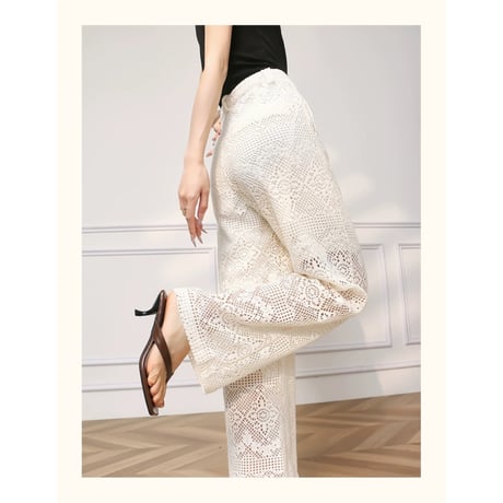 Lace Crochet Wide Pants