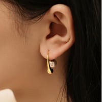 パール×ゴールド フックピアス