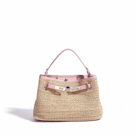 Rattan Belt Accent Tote Bag