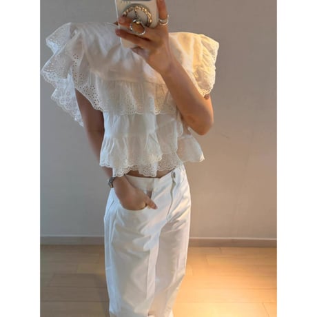 Scallop Frill Tiered Blouse