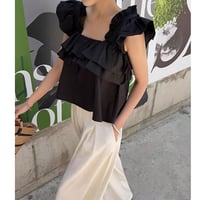 Frill Sleeve Peplum Blouse