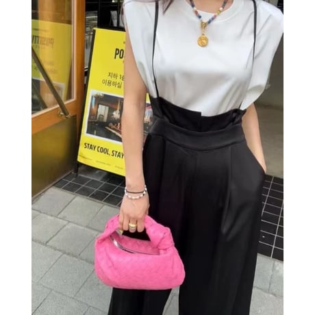 Classic Pattern Suspender Wide Pants