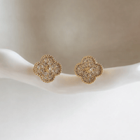 Elegant Clover Crystal Earrings