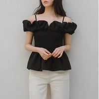 Cloud Frill Peplum Blouse