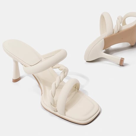 Twist Strap Square Heel Sandals