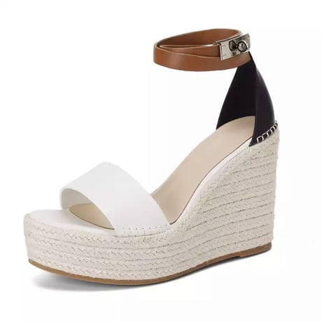 buckle wedge sandal