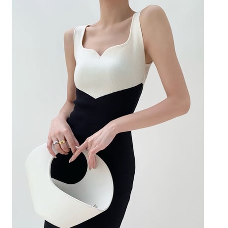 bi-color slimdress