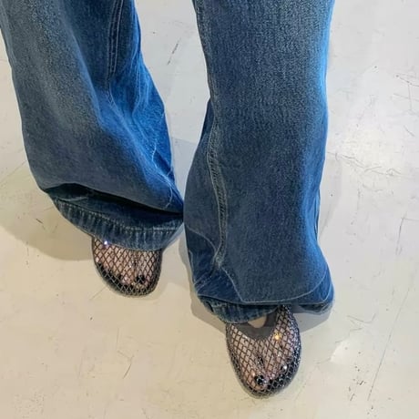 Crystal Mesh Mary Jane Flats