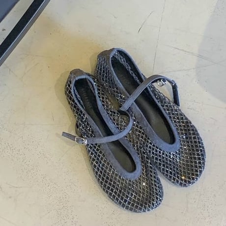 Crystal Mesh Mary Jane Flats