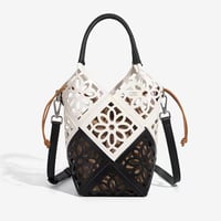 Flower Cutwork Mini Bucket Bag