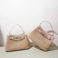 Rattan Belt Accent Tote Bag